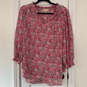 Cynthia Rowley Pink Floral Blouse